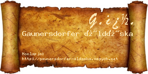 Gaunersdorfer Áldáska névjegykártya